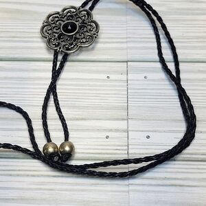 Cowboy Bolo Tie American Western Bolo Tie, Vegan Leather Cord, 34" Unisex C40
